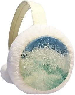 Science Nature Ocean Water Sea Wave Picture Winter Ear Warmer Cable Knit Furry Fleece Earmuff Outdoor