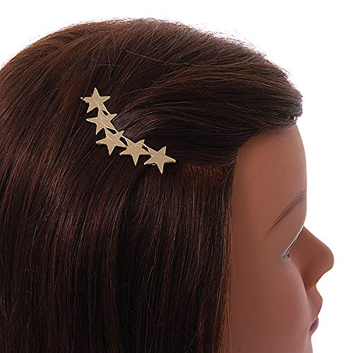 Barrette à cheveux rayée Multi Star dorée au design raffiné