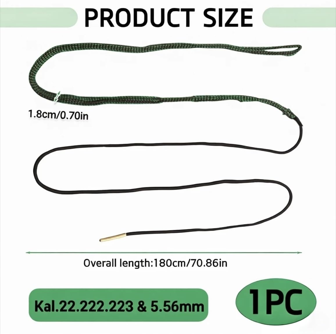 Hilo limpiador de cañones para rifles calibre .22, .223 y 5.56 mm – Kit de limpieza eficaz para pistolas, rifles y escopetas – Solución de limpieza reutilizable y portátil