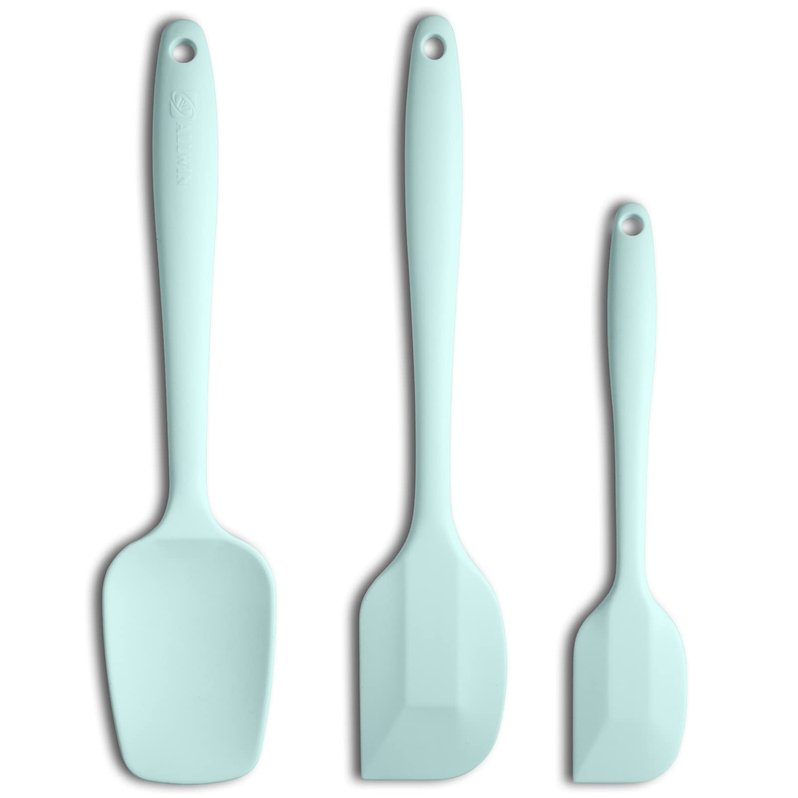 Silicone Spatula 3-piece Set, Ergonomic Handle High Heat-Resistant Spatulas, Non-stick Rubber Spatulas with Stainless Steel Core, Macaron Navy