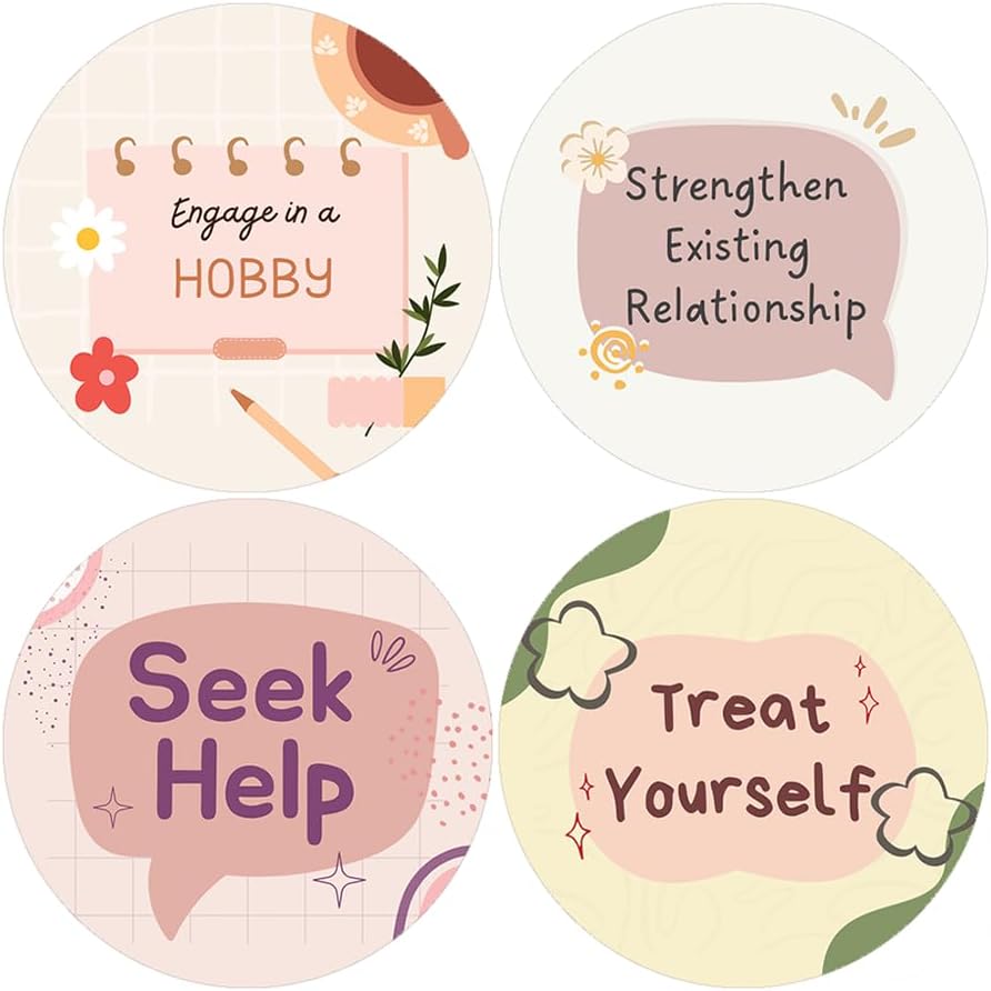 Creanoso Coping with Loneliness Stickers (10 Sets X 16 Designs) – Colorful Design Round Size Stickers 1.5 Inches in Diameter, Art Decal for Children, Adults Men Women