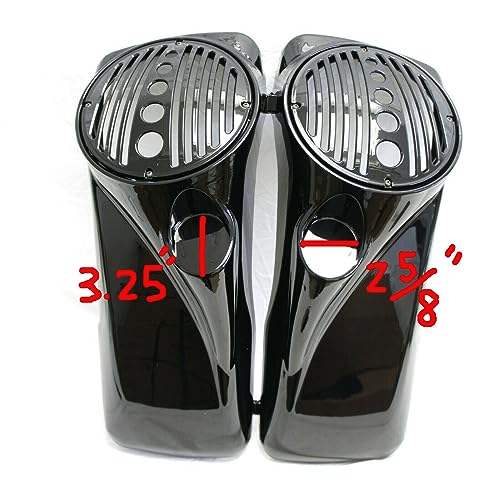 Vivid Black 8" Speaker Lids para Harley Touring 1994-2013 miniatura 2