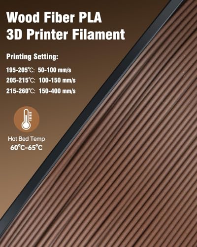 Image of SUNLU Real Wood Fiber PLA Filament 1.75mm, 250g Spool, 4 Rolls Bundle | Walnut+Logs+Cherry+Maple, Natural Matte Texture, Reduced Clogging