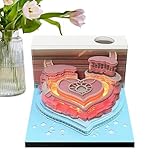 Abnehmbarer Kalender 2025, Kalender 2025 | Kreativer Kalender mit Notizblock – Schreibtischdekoration zum Valentinstag mit Licht, Skulptur des Kunstkalenders für den Test