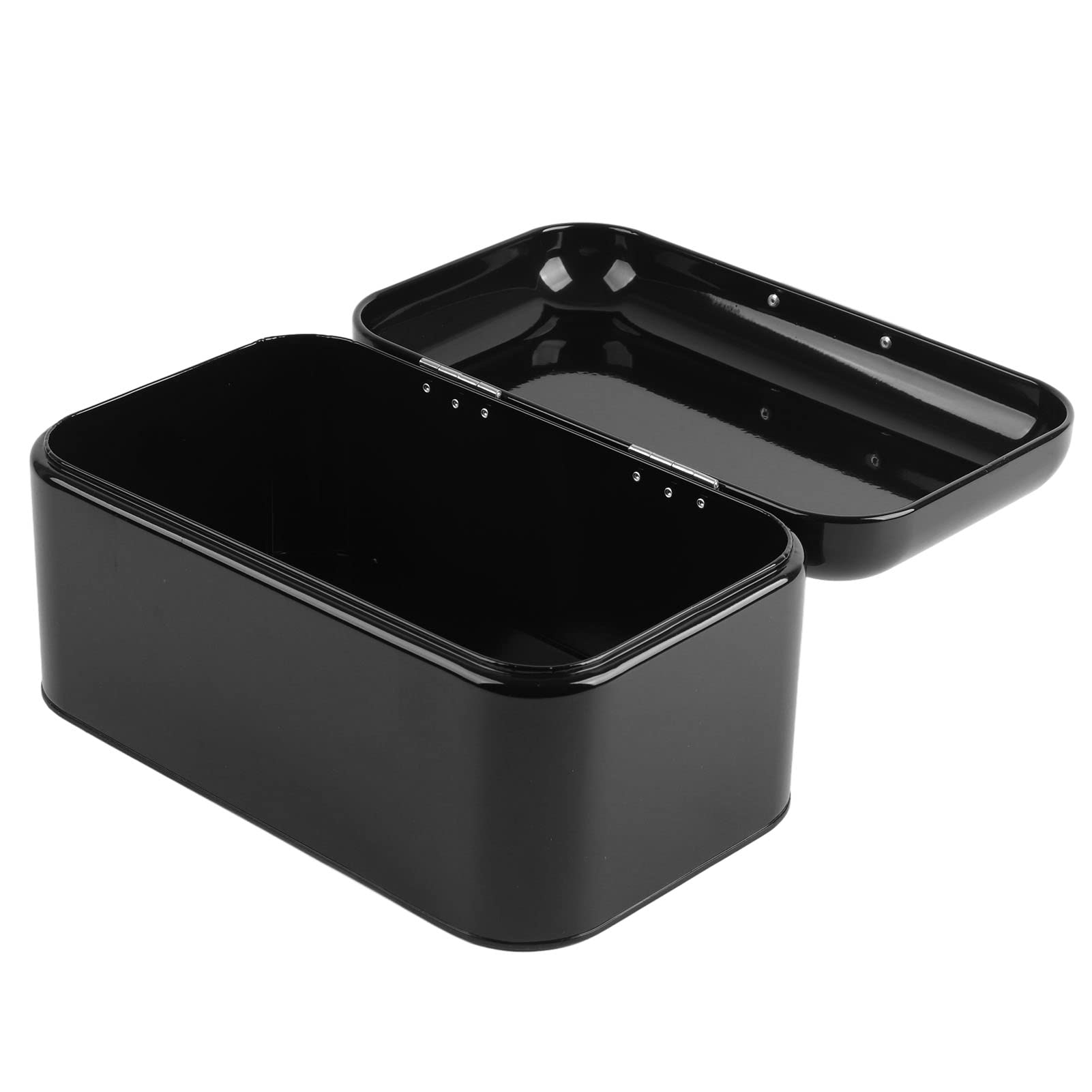 Cocoarm Metalowy Pojemnik na Chleb w Jednolitym Kolorze w Stylu Retro o Dużej Pojemności i Trwałej Konstrukcji do Przechowywania na Blacie Kuchennym (BLACK)