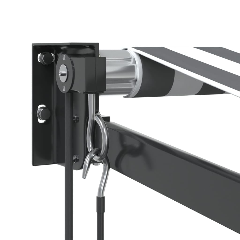 Gecheer Tenda Retrattile Antracite e Bianca 3,5x2,5m Tessuto/Alluminio,Tenda,da Sole,Retrattile,Tenda da Sole per Balcone,Esterno,Patio,Tenda Balcone,Tenda Esterno Sole,Tenda da Sole a Muro,P3216119