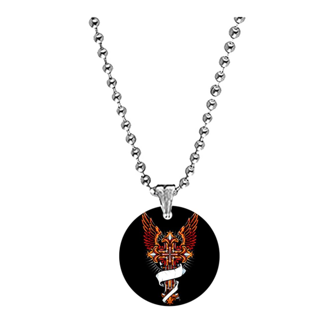 Abhiora FashionSacred Wings Holy Cross Bead Chain Red Acrylic Religious Pendant for Men Women Christian Faith Acrylic Charm Spiritual Gift Prayer Church Festival Accessory-picture-35