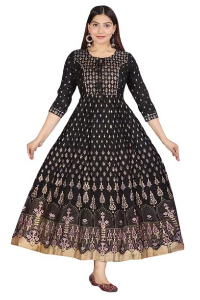 RF Clothes Women Printed Viscose Rayon Stitched Floral Anarkali Gown Only-picture-28