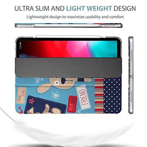 Image of DuraSafe Cases for iPad PRO 11 Inch 2 [ Pro 11 2nd 2020 ] Generation A2228 A2068 A2230 MY232HN /A MXDC2HN /A MXDE2HN /A MXDD2HN /A Ultra Slim Smart Auto Sleep /Wake Printed PC Cover - Puppy Friend