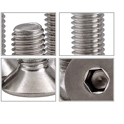 Image of Fullerkreg 18-8 Stainless Steel Hex Drive Flat Head Screw M5 x 0.8 mm Thread, 25 mm Long,Packs of 50
