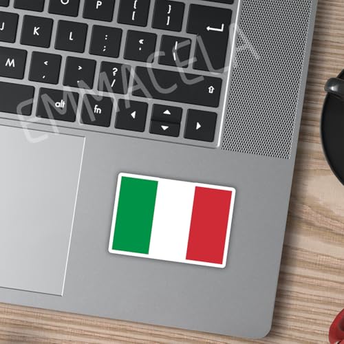 Image of (3PCS) Italy Flag stickers, Countries Flag Stickers - Waterproof Vinyl Decals For Laptops, Tumblers, Water Bottles, Books, Scrapbooks, Size 3 x 2.1 Inch