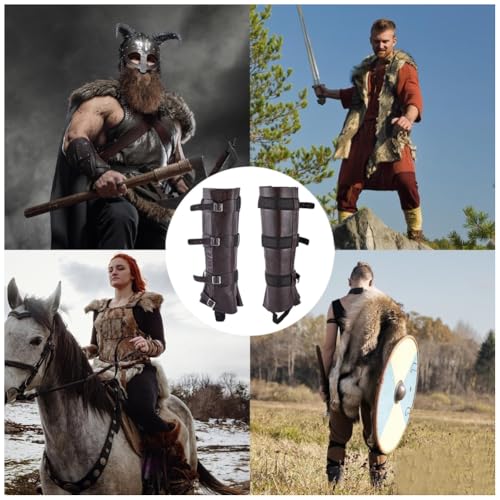 Protège jambes de chevalier médiéval réglable pour déguisement d'Halloween - 6