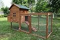 Outdoor Chicken Coop for 2-4 Chickens Wooden Hen House Poultry Pet Hutch Run Cage w/Waterproof Asphalt Roof, Ramp, Nesting Box, Wire Fence (80")