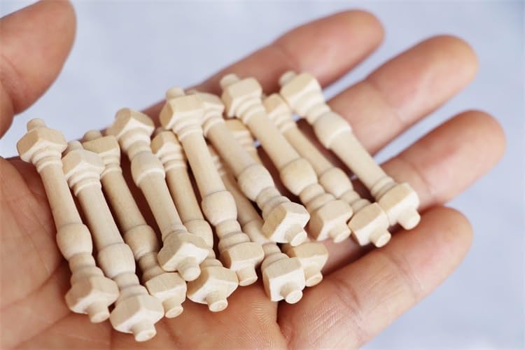 AirAds Dollhouse 1:12 Miniature Baluster Railing Post Staircase Furniture Chair Table Legs (Lot 12pcs)