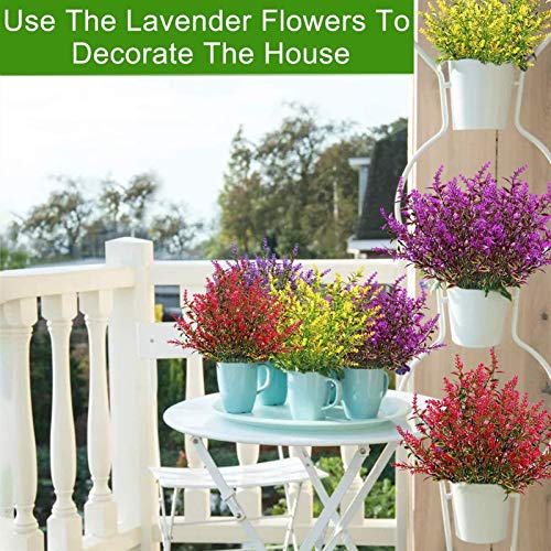 Fleurs artificielles jaunes lot de 8 bouquets de plantes en plastique pour déco maison