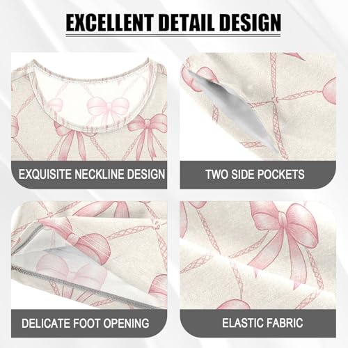 ALAZA Bow Plaid Pajamas Set Short Sleeve Cotton Sleepwear Summer Pjs 2 Piece 5-14Y4