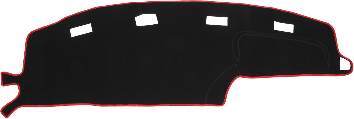 Car Dashboard Cover Compatible for Dodge for Ram 1994-1997, Protective Polyester Red Center Console Interior Trim Dash Cover Mat Pad