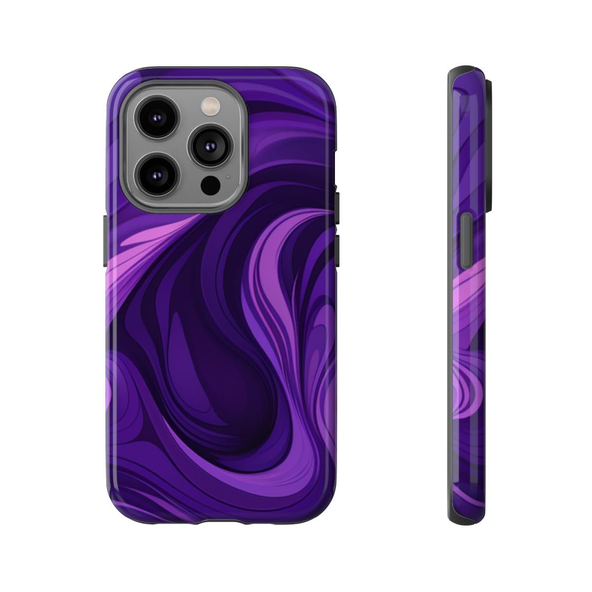 Coque iPhone 14 Pro vague abstraite violette pour sublimer vos looks - 5