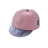 Baby Baseball Cap Striped Sun hat Letter Sun Protection Hat Infant Toddler Baby Boy Cotton Kids Children Adjustable Hats (US, Alpha, Medium, Red)