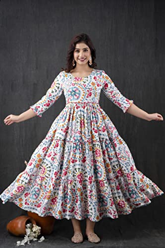 HENAL-Womens-Cotton-Anarkali-Comfortable-Maternity-Kurti-Nursing-Feeding-Kurta-Dress-with-Both-Side-Zippers