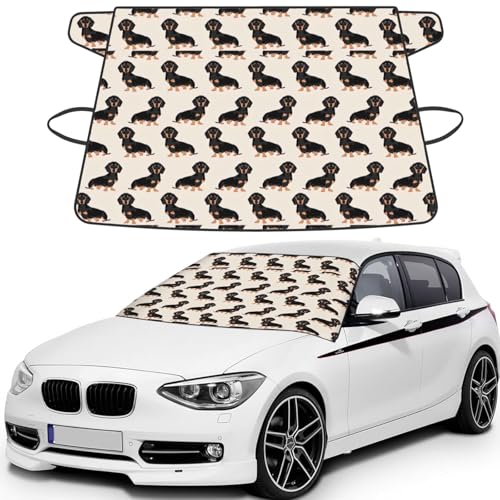 Housse de pare-brise auto anti-givre et pare-soleil universel motif chien pour hiver et été