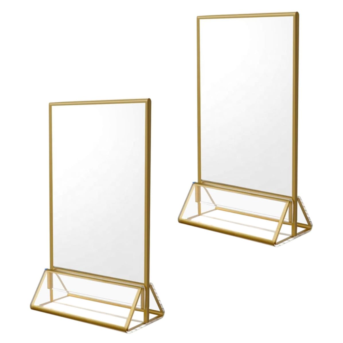 Soporte de etiquetas de precio dorado para mesas de restaurantes y eventos, 2 piezas