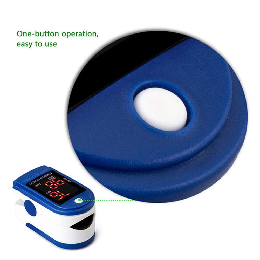 Pulsossimetro da Dito,Portatile Saturimetro con Display LED Ossigeno Saturimetro Monitoraggio Cardiofrequenza per Saturazione di Ossigeno e Frequenza del Polso