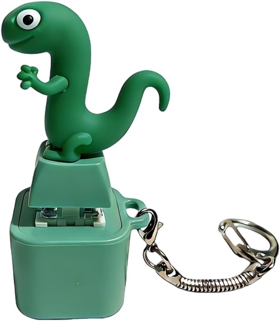 Rechargeable Lizard Button Keychain Fidget Toy, Portable Press Button with Colorful Light & Sound, Anxiety Stress Relief Gadget, Funny Novelty Gift (1 pcs Lizard)