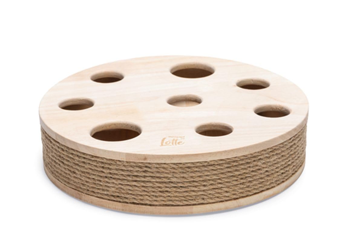 Designed by Lotte Raya Katzenspielzeug Holz Braun 31x31x7 cm