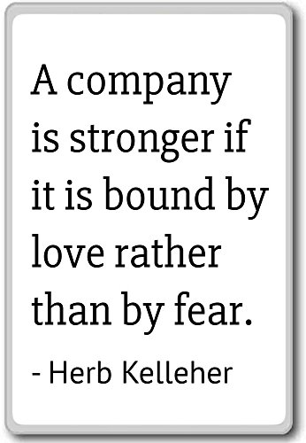 Imán para nevera con frase"A company is strong if it is bound by love", Blanco