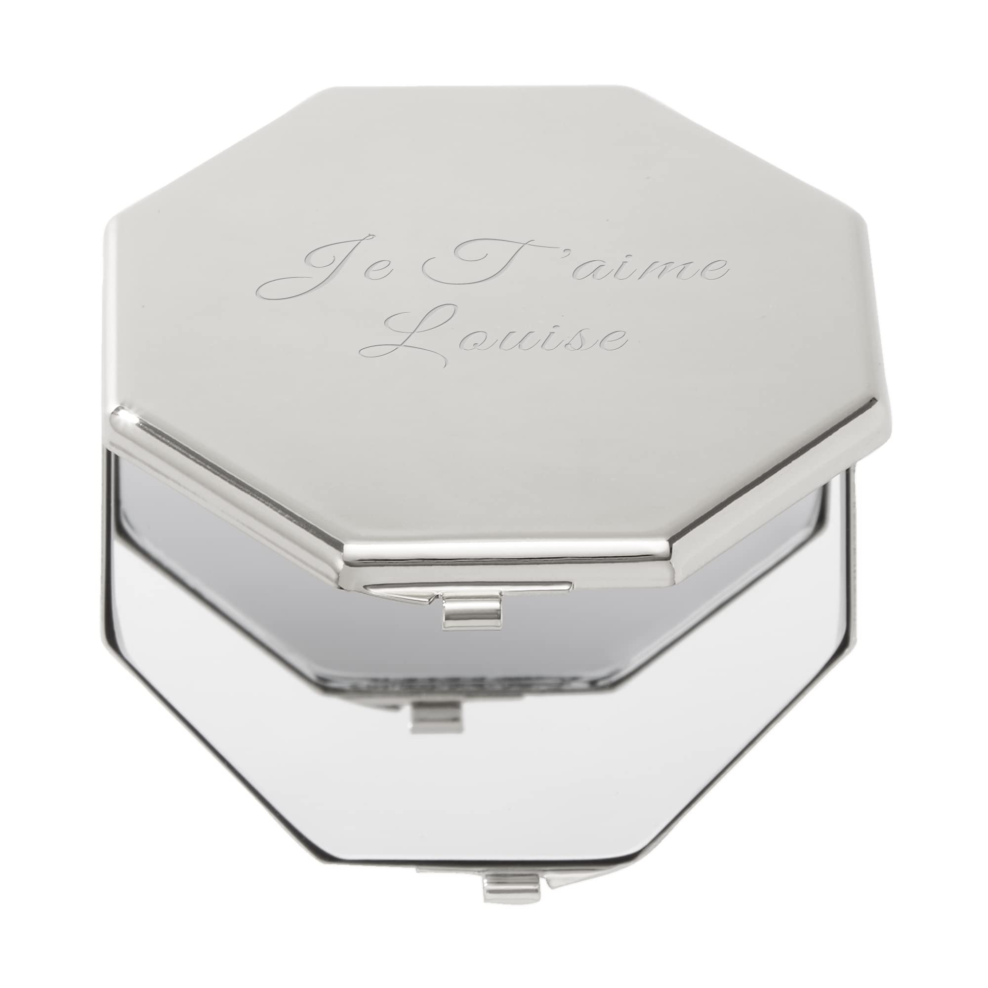 THINGS REMEMBERED Silver Octagon Compact Mirror