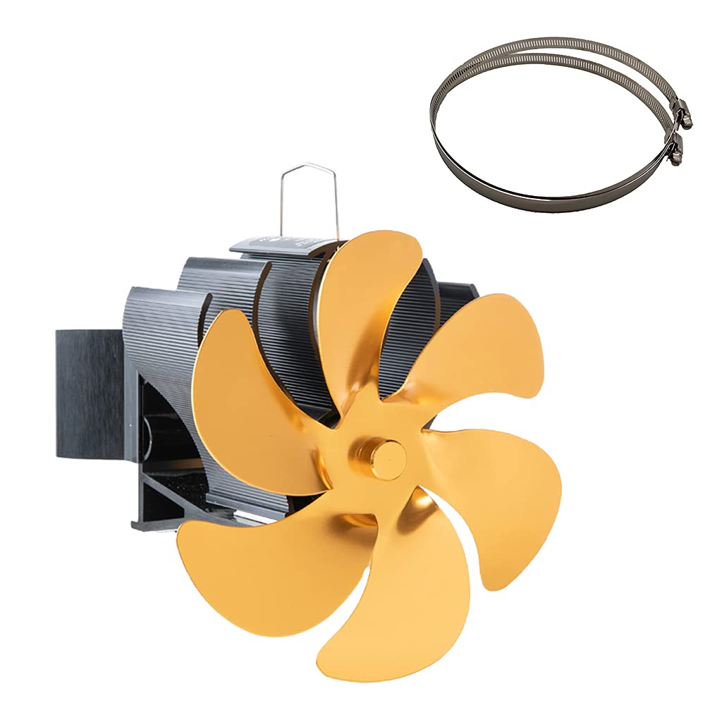 Efficient Fan Fan 6-Blade for Pellet Wood Log Burning Stove 6-Blade Heat Distribution Quiet