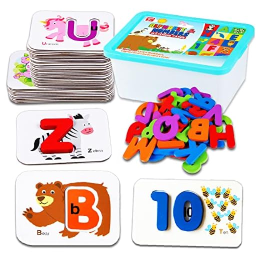 CozyBomB Toddler Alphabet Flash Cards - Preschool Activities Learning Montessori Toys ABC Wooden Letters Jigsaw Numbers Alphabets Puzzles Flashcards for Age 2 3 4 Years Old Educational for Kids Baby