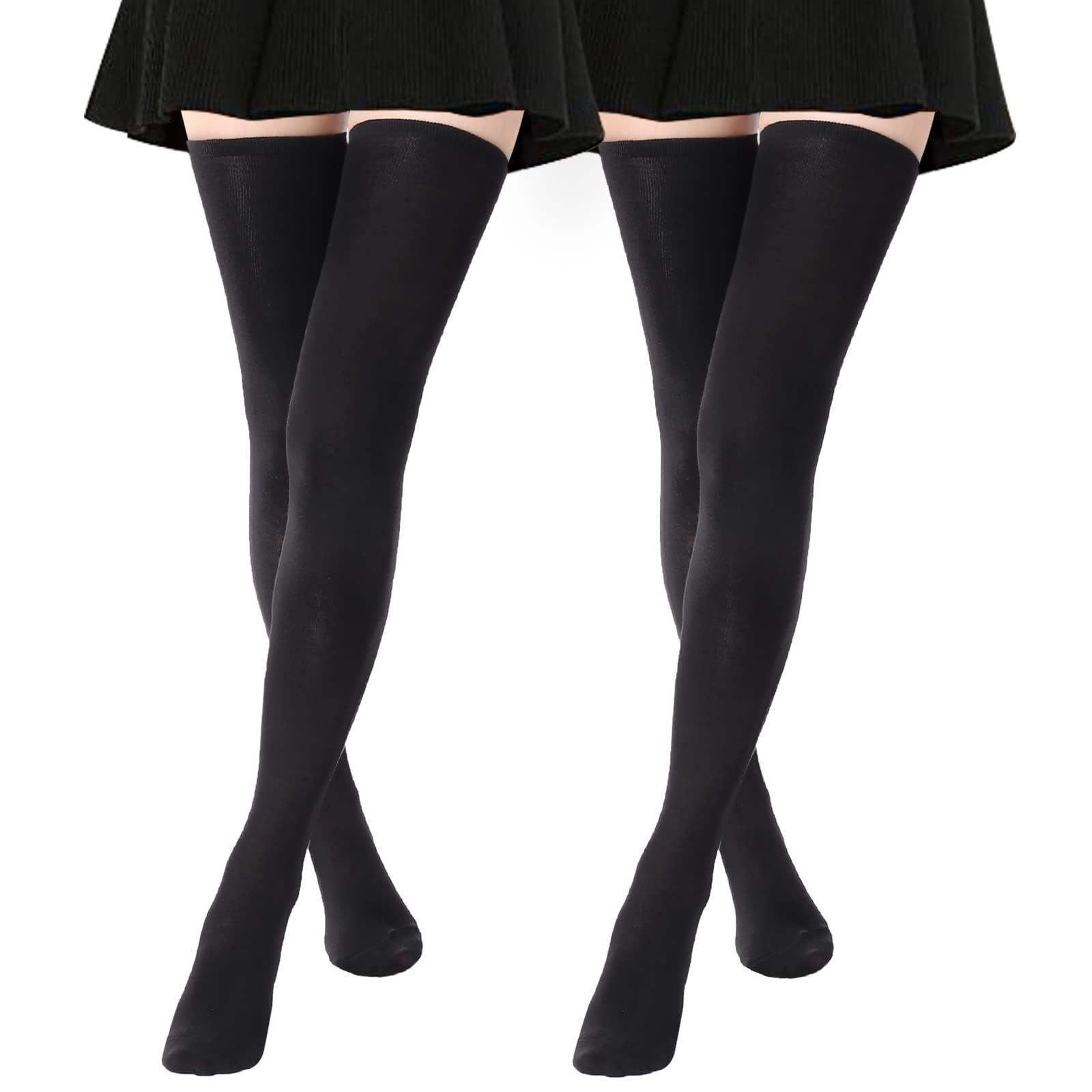 DRESHOW Extra Long High Thigh Socks Striped Over Knee Thin Tights Long Stocking