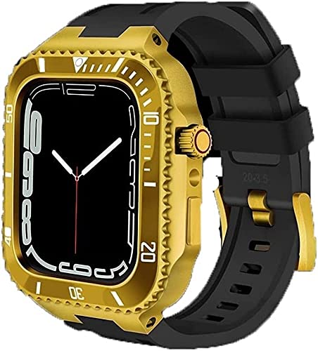 Boîtier de montre Apple Watch 45mm 44mm en acier inoxydable avec bracelet intégré