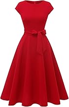 red and white tea dress