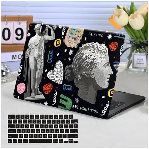 Coque pour MacBook Air 13,6 M4 M3 M2 protection rigide motif statues A3240 A3113 A2681