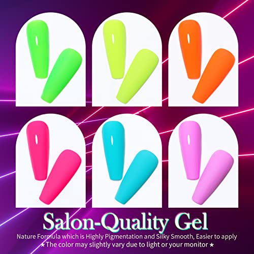 BORN PRETTY UV Nagellack Neon, Shellac Nagellack Set Leuchtendes Orange Grün Blau Gel Gelnägel Set Farbgel für Gelnägel… – Bild 6