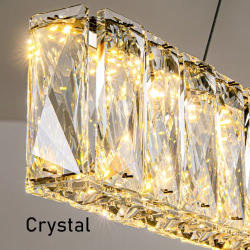 Lampe suspendue à led à intensité variable lustre en cristal moderne réglable - 6