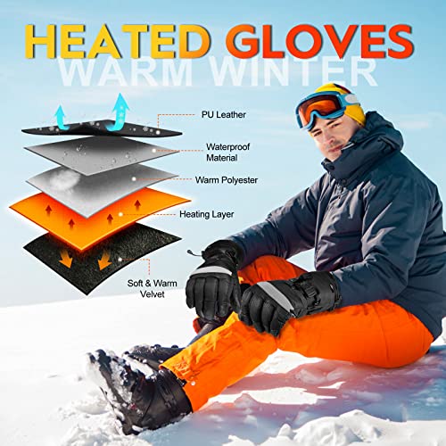 Rechargeable Electric Heated Warmed Gloves: 5000mAh Men Women Battery Powered Heating Gloves with Touchscreen Waterproof… - Image 8