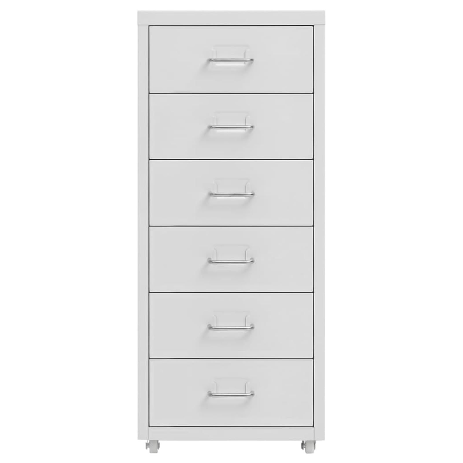 Homgoday Metall Aktenschrank mit Rollen Grau 28x41x69 cm 6 Schubladen Büroschrank für Aktenordnung und Büroorganisation 335917