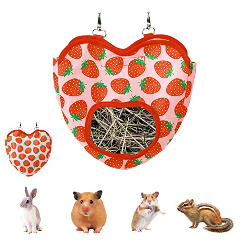 Rabbit Hay Feeder, Guinea Pig Hay Rack Manger Holder, Hanging Feeding Storage Made of Oxford Cloth for Rabbits Guinea Pigs
