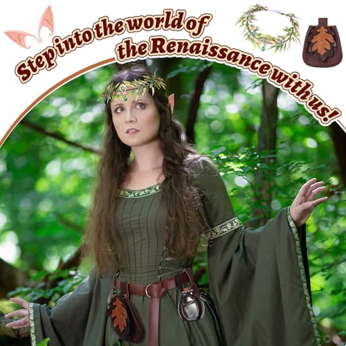 Renaissance Faire Accessories Women-Ren Faire Costume-Renaissance Belt Elf Ears Medieval Belt Pouch Potion Bottles Brown4