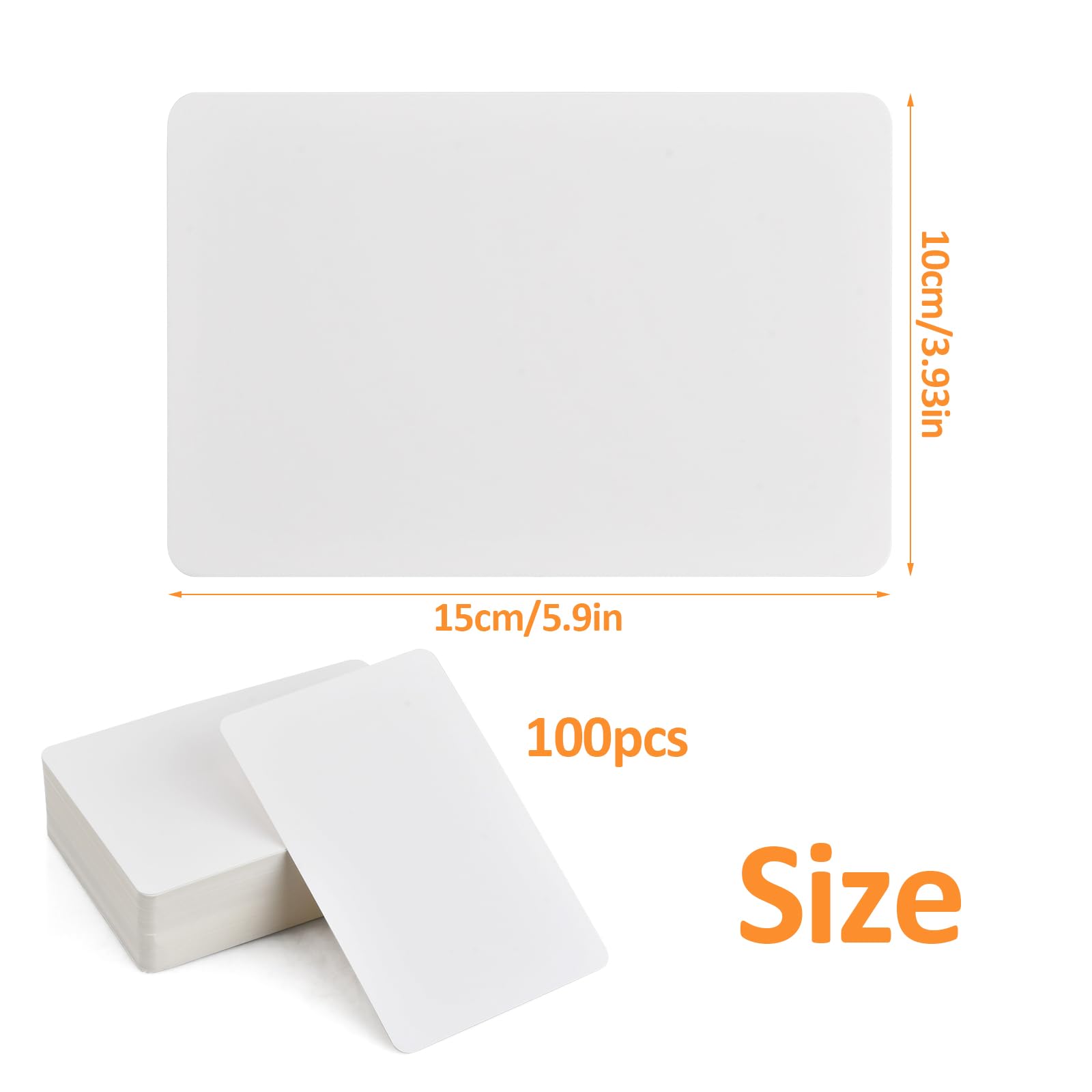 Carte Di Carta Kraft Bianche - 100 Fogli 10x15 Cm, Per Flashcards, Biglietti E Appunti, Angoli Arrotondati - Foto 2