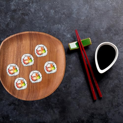 Bandeja de sushi de madera Garneck forma irregular mediana miniatura 2