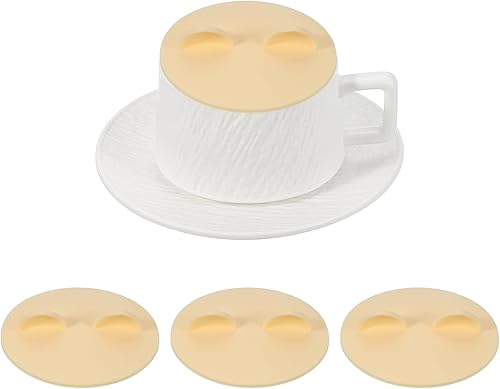 Miniatura 8 de uxcell 3 tapas universales de silicona para tazas, tazas de té, tazas de café, reutilizables a prueba de polvo, color rojo Rojo