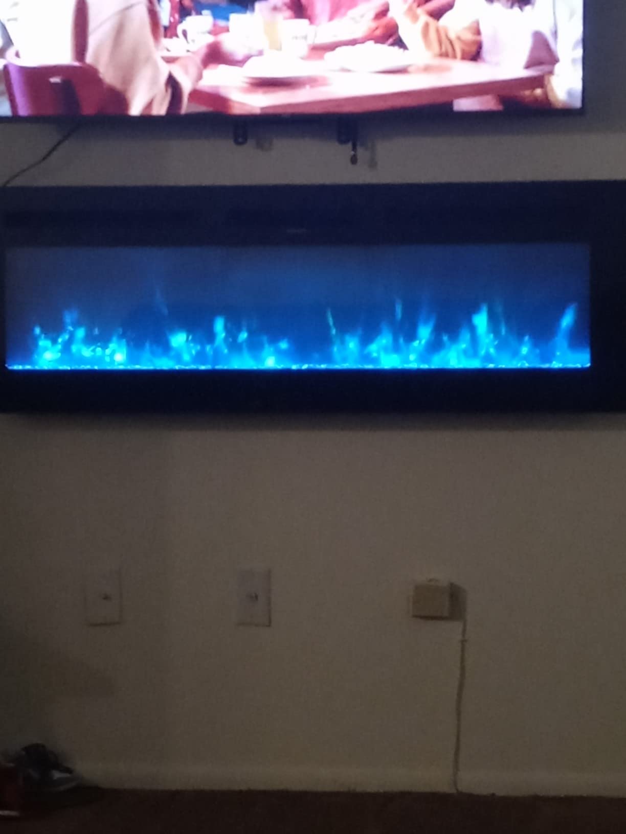 47/mo Finance BETELNUT 60" Electric Fireplace Wall Mounted and