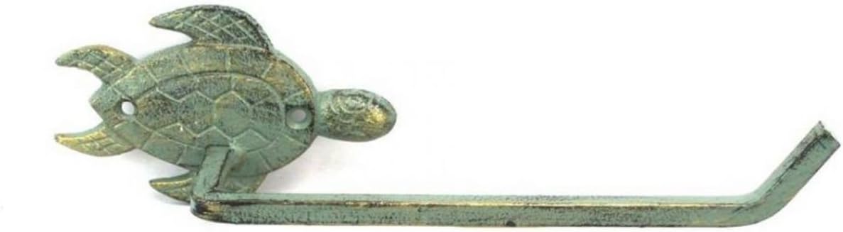 Hampton Nautical K-9207-bronze Antique Bronze Cast Iron Sea Turtle Toilet Paper Holder 10" - Beach Bathroom Decoration - Beach Home