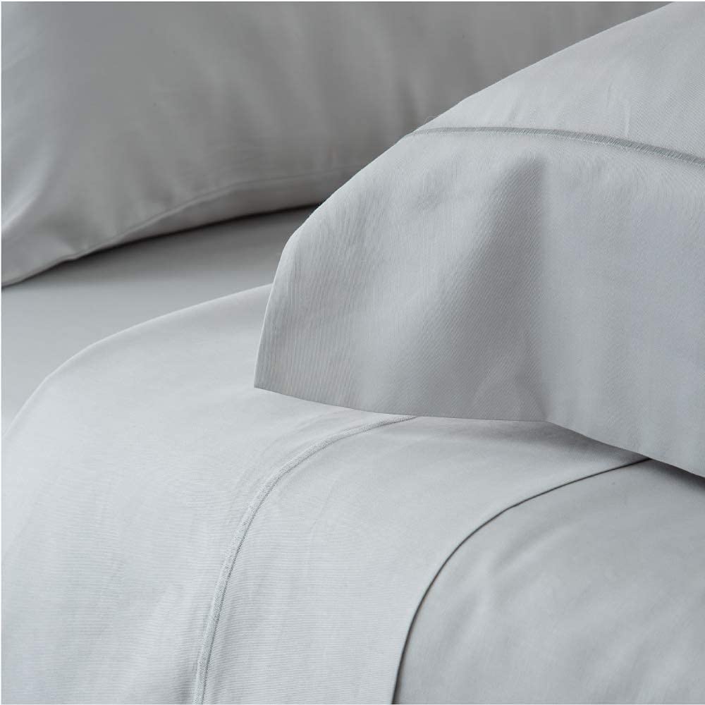 COTTON ARTeanBamboo Sheet Set, Grey, Organic and Hypoallergenic for Bed, 150 x 190/200, Grey, Eco-Friendly