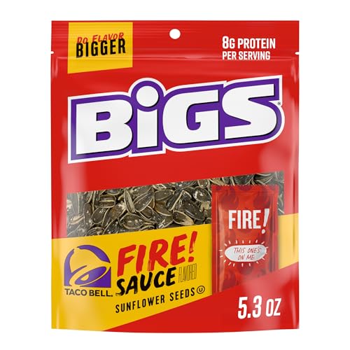BIGS Sunflower Seeds, Fire Flavor, Baseball Stocking Stuffer, 5.35 oz.